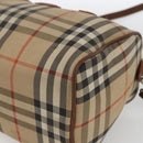 Burberry Nova Check Handtasche 2-Wege Beige Silber Auth 163930-15