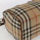 Burberry Nova Check Handtasche 2-Wege Beige Silber Auth 163930-10