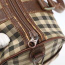 Burberry Nova Check Handtasche 2-Wege Beige Silber Auth 163930-11