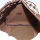 Burberry Nova Check Handtasche 2-Wege Beige Silber Auth 163930-20
