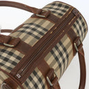 Burberry Nova Check Handtasche 2-Wege Beige Silber Auth 163930-6