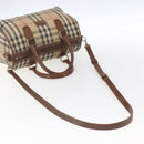 Burberry Nova Check Handtasche 2-Wege Beige Silber Auth 163930-9