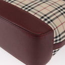 BURBERRY Nova Check Tote Bag Canvas Beige Gold Auth 163932-11