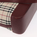 BURBERRY Nova Check Tote Bag Canvas Beige Gold Auth 163932-12