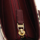 BURBERRY Nova Check Tote Bag Canvas Beige Gold Auth 163932-14
