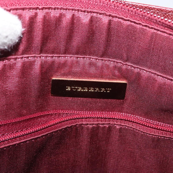 BURBERRY Nova Check Tote Bag Canvas Beige Gold Auth 163932