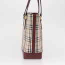 BURBERRY Nova Check Tote Bag Canvas Beige Gold Auth 163932-4