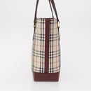 BURBERRY Nova Check Tote Bag Canvas Beige Gold Auth 163932-5