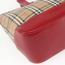 BURBERRY Nova Check Hand Bag Canvas Beige Gold Auth 163933-16