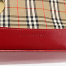 BURBERRY Nova Check Hand Bag Canvas Beige Gold Auth 163933-17