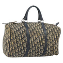 Christian Dior Trotter Canvas Boston Bag Navy Silver Auth 163934-1