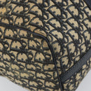 Christian Dior Trotter Canvas Boston Bag Navy Silver Auth 163934-14