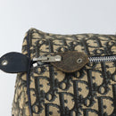 Christian Dior Trotter Canvas Boston Bag Navy Silver Auth 163934-10