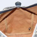 Christian Dior Trotter Canvas Boston Bag Navy Silver Auth 163934-12
