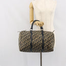 Christian Dior Trotter Canvas Boston Bag Navy Silver Auth 163934-18