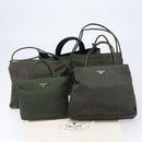 PRADA Hand Bag Nylon 5 Set Khaki Auth 163940-35
