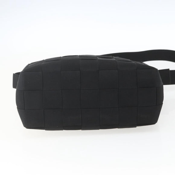 Salvatore Ferragamo Hand Bag Nylon 2way Black Silver Auth 163942