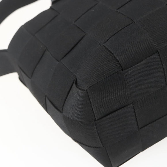 Salvatore Ferragamo Hand Bag Nylon 2way Black Silver Auth 163942