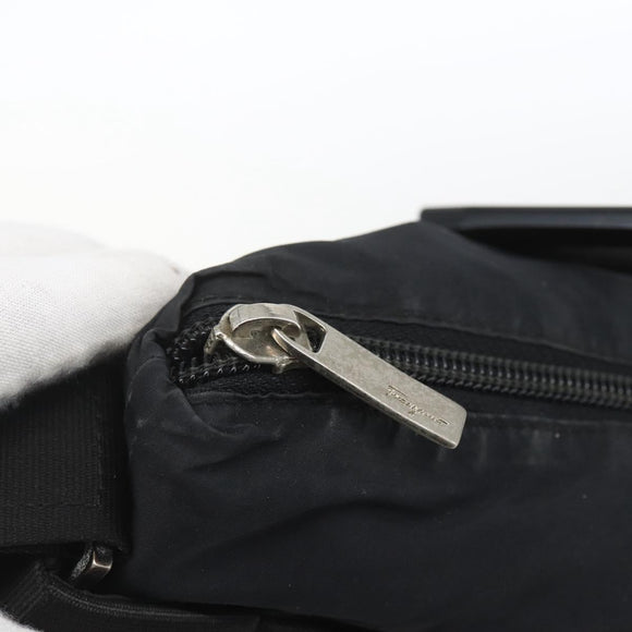 Salvatore Ferragamo Hand Bag Nylon 2way Black Silver Auth 163942