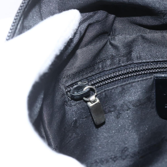 Salvatore Ferragamo Hand Bag Nylon 2way Black Silver Auth 163942