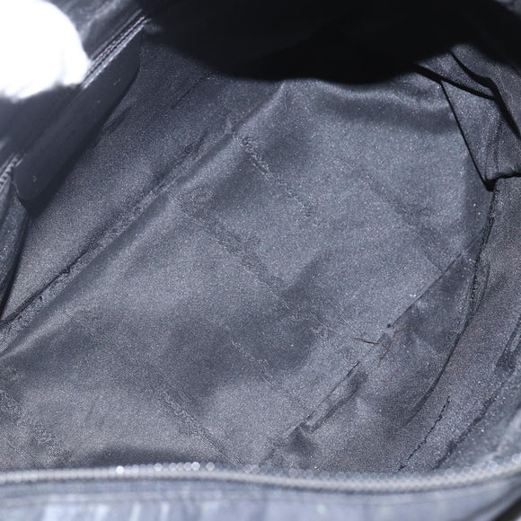 Salvatore Ferragamo Hand Bag Nylon 2way Black Silver Auth 163942