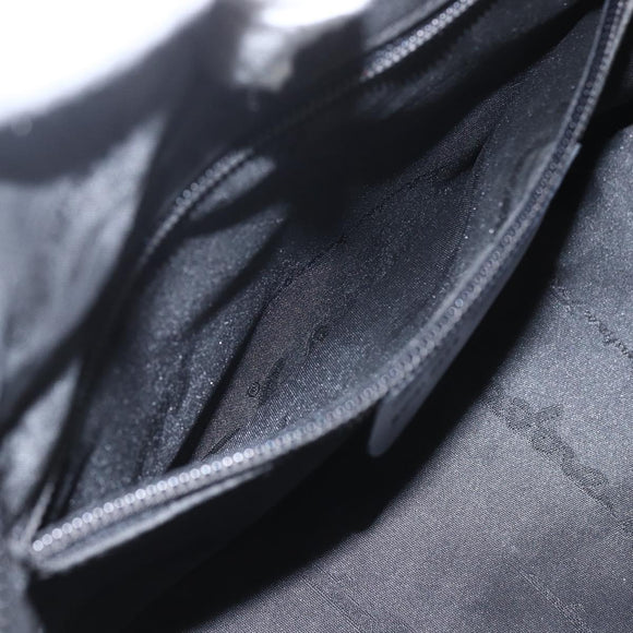 Salvatore Ferragamo Hand Bag Nylon 2way Black Silver Auth 163942