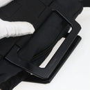 Salvatore Ferragamo Hand Bag Nylon 2way Black Silver Auth 163942-7