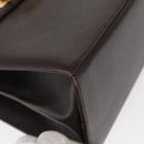 Salvatore Ferragamo Gancini Hand Bag Leather 2way Brown Gold Auth 163945-9