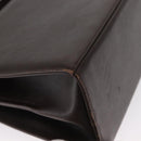 Salvatore Ferragamo Gancini Hand Bag Leather 2way Brown Gold Auth 163945-17