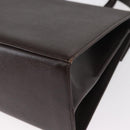 Salvatore Ferragamo Gancini Hand Bag Leather 2way Brown Gold Auth 163945-18