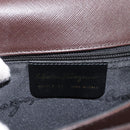 Salvatore Ferragamo Gancini Hand Bag Leather 2way Brown Gold Auth 163945-12