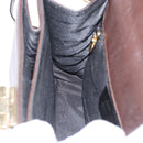 Salvatore Ferragamo Gancini Hand Bag Leather 2way Brown Gold Auth 163945-21