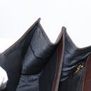 Salvatore Ferragamo Gancini Hand Bag Leather 2way Brown Gold Auth 163945-23
