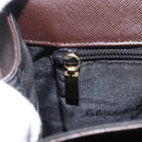 Salvatore Ferragamo Gancini Hand Bag Leather 2way Brown Gold Auth 163945-25