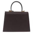 Salvatore Ferragamo Gancini Hand Bag Leather 2way Brown Gold Auth 163945-2