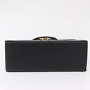 Salvatore Ferragamo Gancini Hand Bag Leather Black Gold Auth 163946-9
