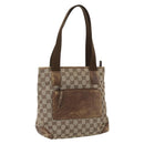 GUCCI GG Canvas Tote Bag Beige Silver 28893 Auth 163948-1