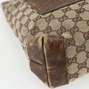 GUCCI GG Canvas Tote Bag Beige Silver 28893 Auth 163948-11