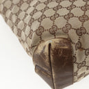 GUCCI GG Canvas Tote Bag Beige Silver 28893 Auth 163948-13