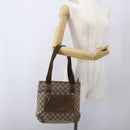 GUCCI GG Canvas Tote Bag Beige Silver 28893 Auth 163948-23
