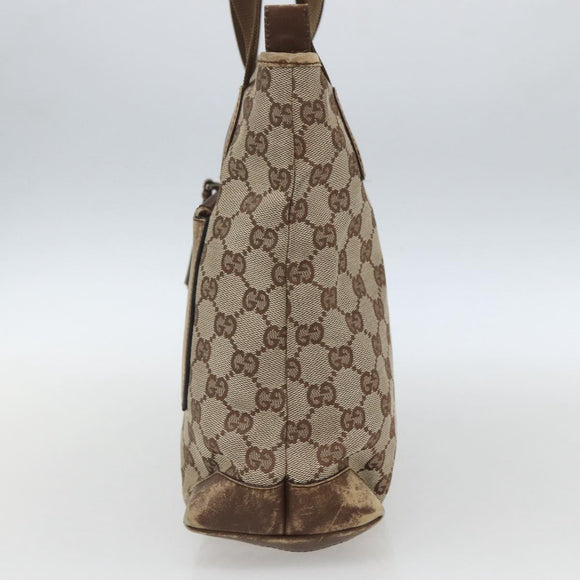GUCCI GG Canvas Tote Bag Beige Silver 28893 Auth 163948
