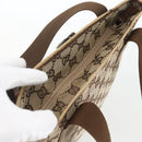 GUCCI GG Canvas Tote Bag Beige Silver 28893 Auth 163948-6