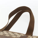 GUCCI GG Canvas Tote Bag Beige Silver 28893 Auth 163948-8