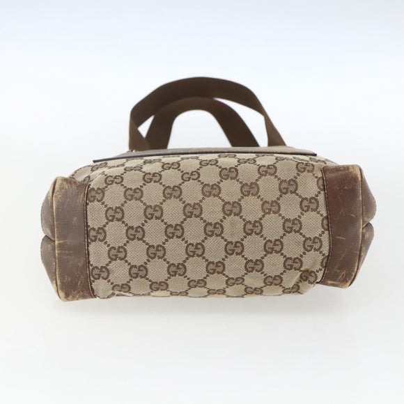 GUCCI GG Canvas Tote Bag Beige Silver 28893 Auth 163948
