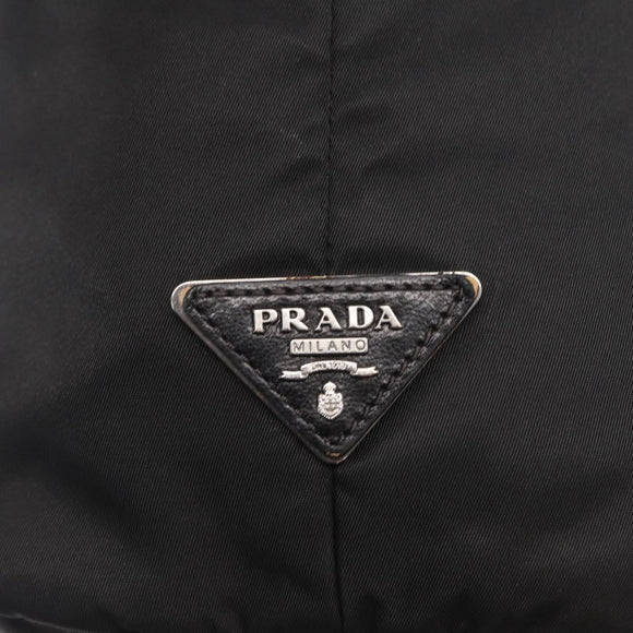 PRADA Hand Bag Nylon 2way Khaki Silver Auth 163952