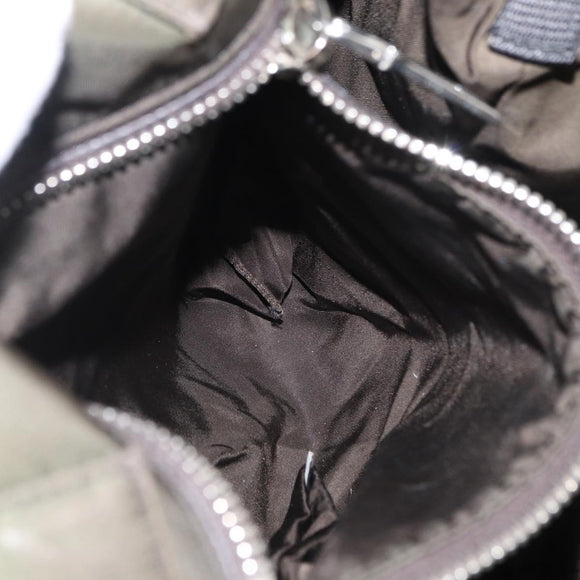 PRADA Hand Bag Nylon 2way Khaki Silver Auth 163952