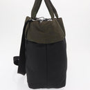 PRADA Hand Bag Nylon 2way Khaki Silver Auth 163952-4