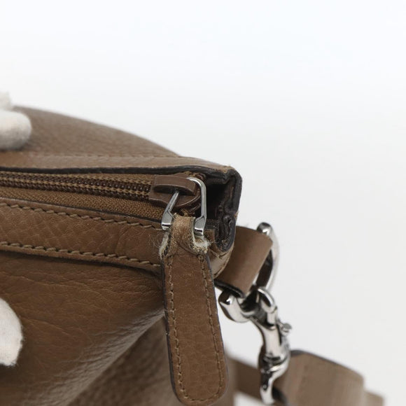 GUCCI Tote Bag Leather 2way Brown Silver 339550 Auth 163953