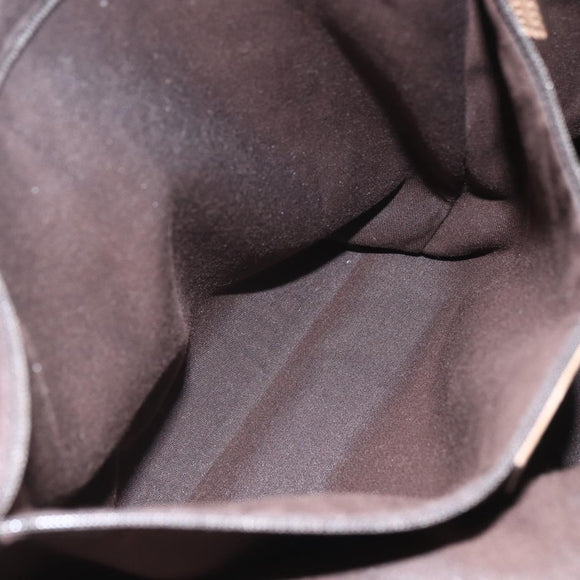 GUCCI Tote Bag Leather 2way Brown Silver 339550 Auth 163953