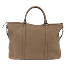 GUCCI Tote Bag Leather 2way Brown Silver 339550 Auth 163953-2